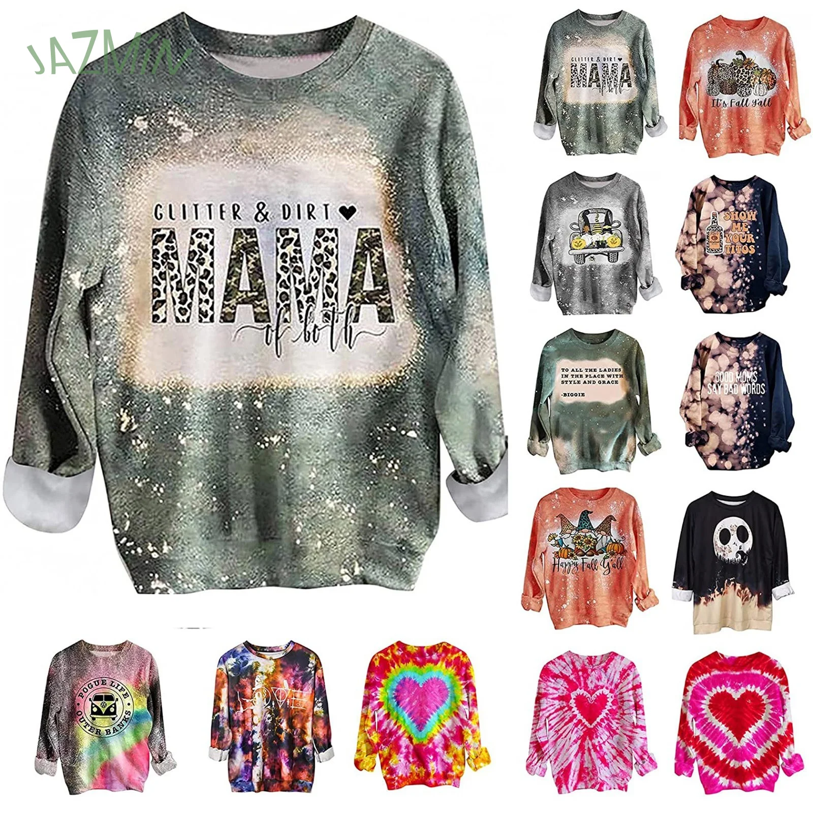 

Модный женский пуловер, свитшот с цветным принтом, повседневный спортивный пуловер с буквенным принтом, молодежная одежда, популярная улич...