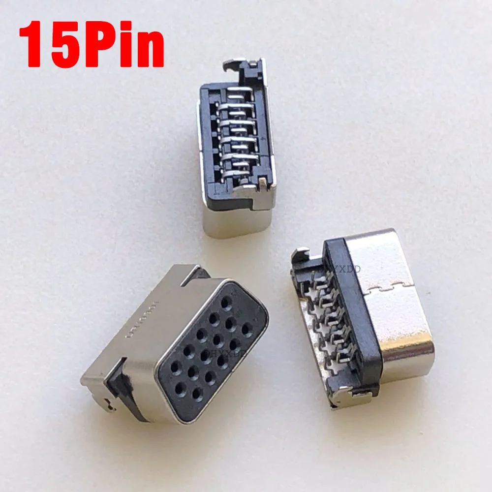 

2PCS New VGA Interface Socket Female Connector 15 Pin 15pin 90 Degree Bent Foot Two Row Pin Plug Plate