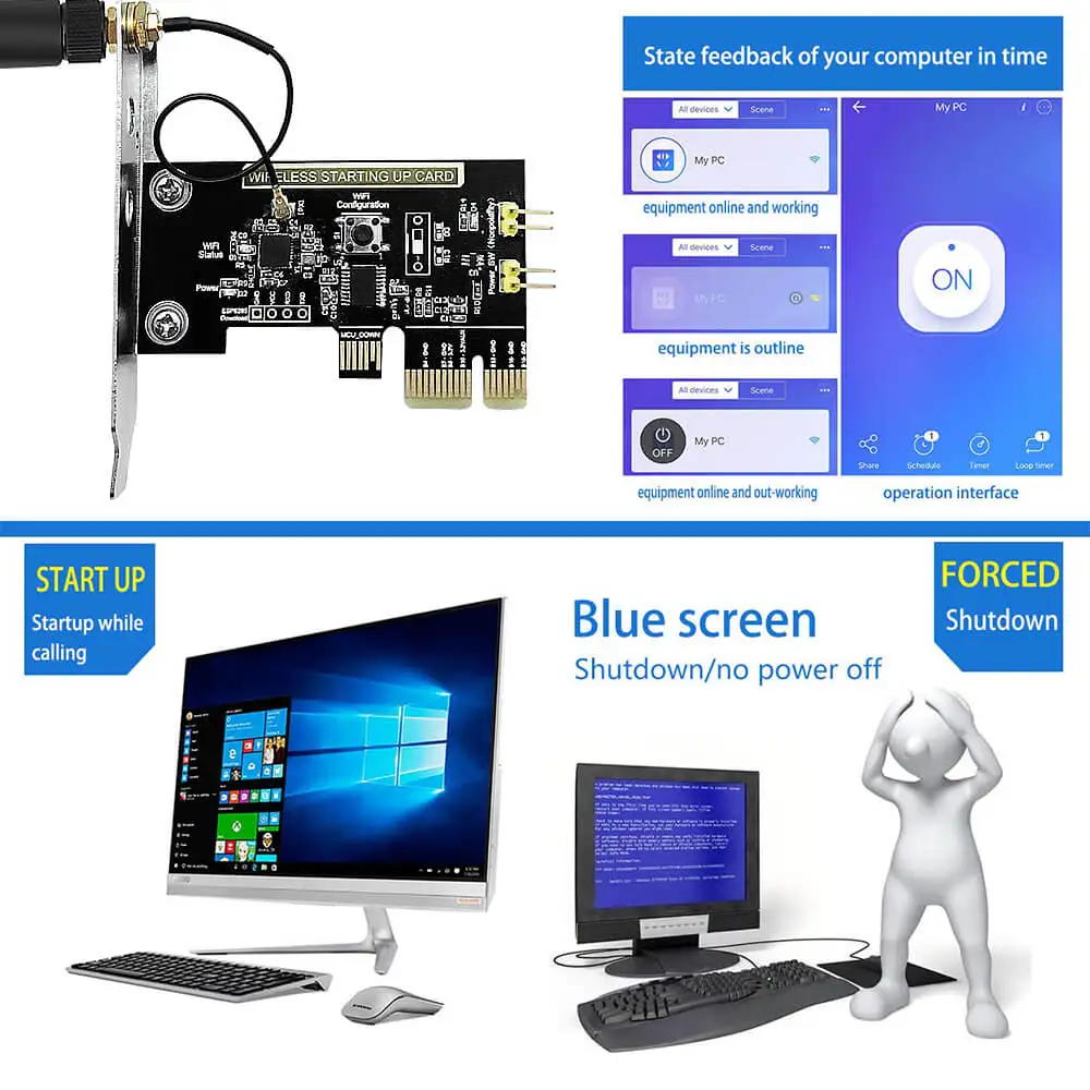 EWeLink Mini PCI-e Настольный ПК Пульт дистанционного управления коммутационная карта WiFi беспроводной умный переключатель релейный модуль перезапуск Переключатель включение/выключение