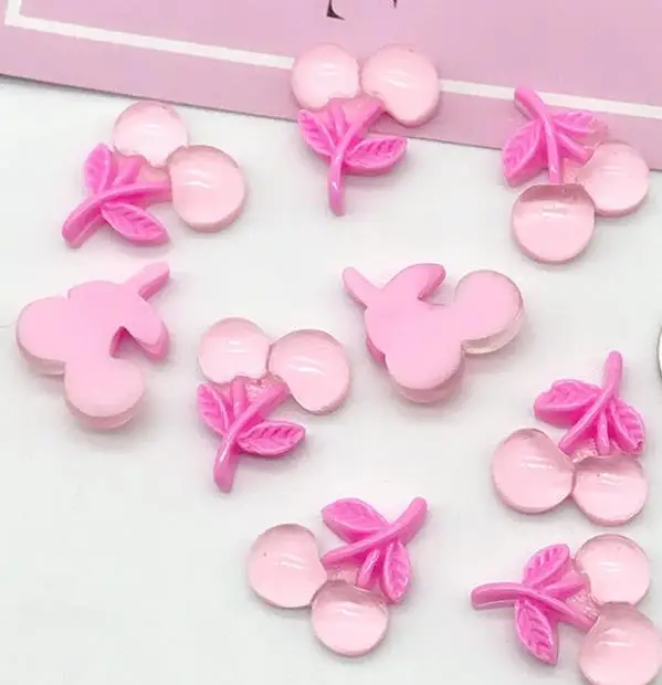 

transparent kawaii Flat back Resin Cute Cherry fruit For Hair Bow Centers DIY Scrapbooking Decor