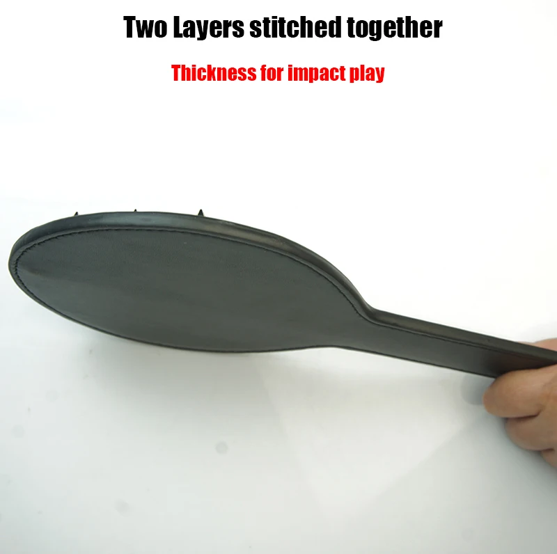 Круглая бондаж ролевая игра двухсторонняя Толстая кожаная лопатка с шипами БДСМ