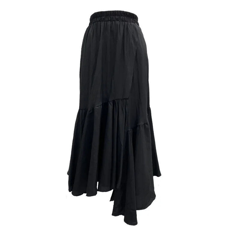 

2021 Spring irregular skirt women solid color Joker high waist fishtail skirts