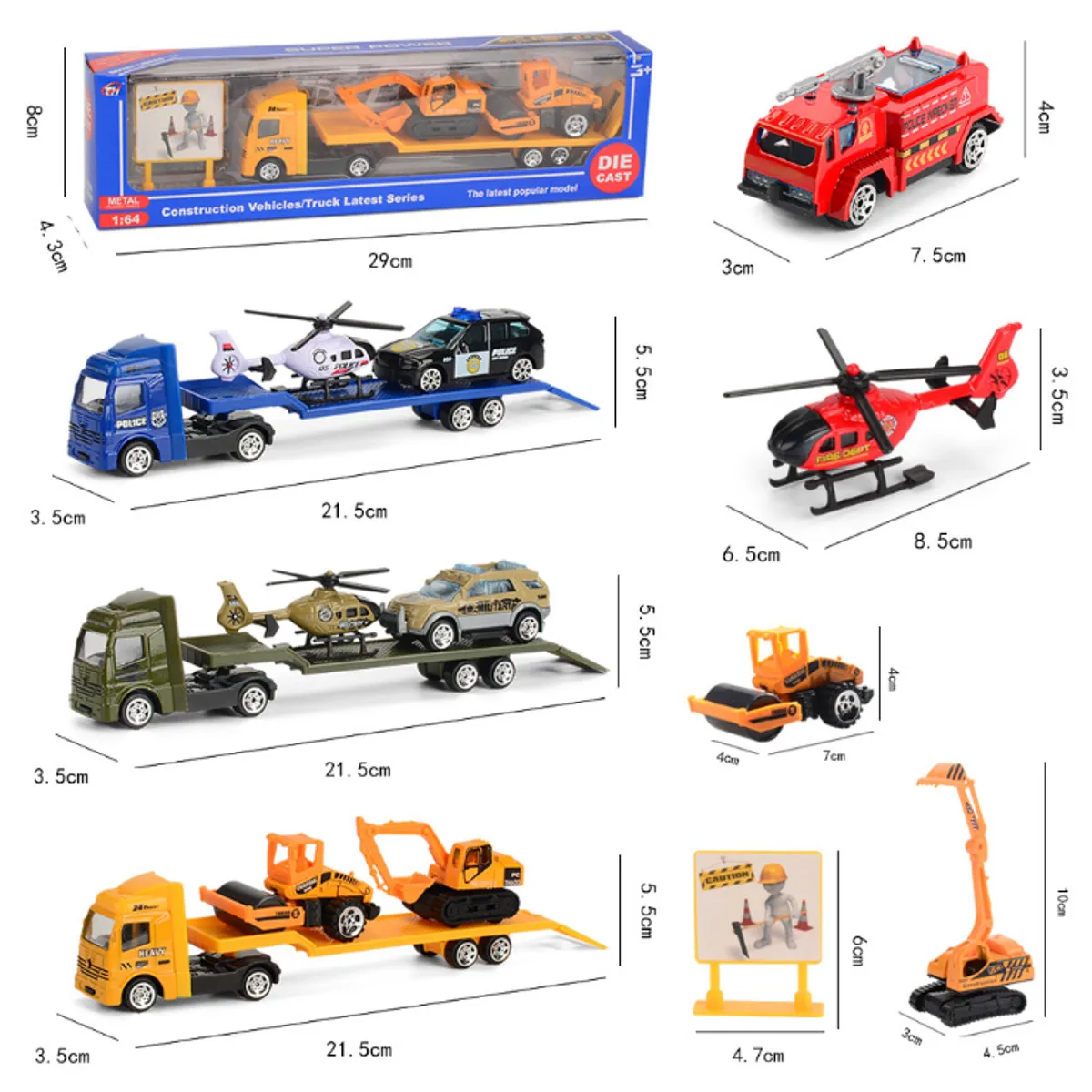 

1:64 Diecast Metal Model Engineering Vehicle Wheel Loader Road Roller Construction Vehicle Toy for Car Collection Christmas Gift