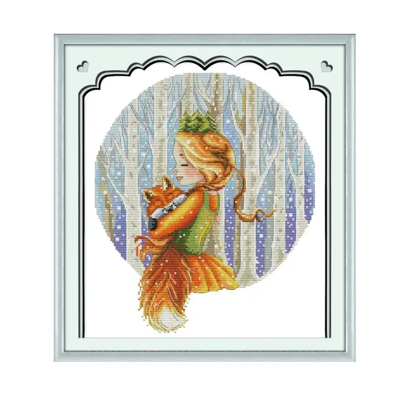 Joy Sunday Girl штампованные наборы для вышивки крестом Aida ткань 14ct 11ct Печатный холст для вышивки крестом Набор для вышивки DMC нитки
