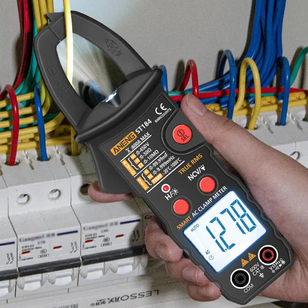 

ST184 Digital Multimeter Clamp Meter True RMS 6000 Counts Professional Measuring Testers AC/DC Voltage AC Current Ohm