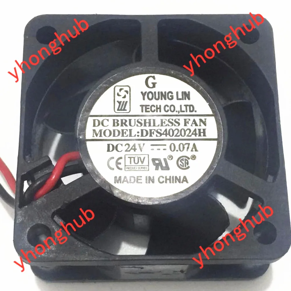 Young Lin DFS402024H DC 24V 0.07A 40x40x20 мм 2 провод Сервер площади вентилятора|Кулеры и системы