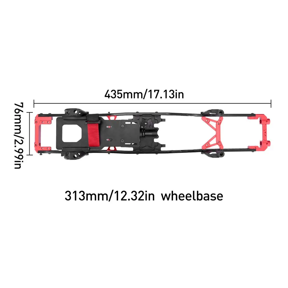 

313mm 12.3" Wheelbase Metal Chassis Frame With Prefixal Shiftable Gearbox For Axial SCX10 II 90046 90047 1/10 RC Crawler Car