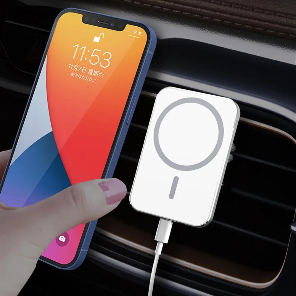 

15W Magnetic Wireless Phone Charger MagSafe Air Vent Mount Magnet Adsorbable Car Phone Holder For iPhone 13/12 Pro Max Mini