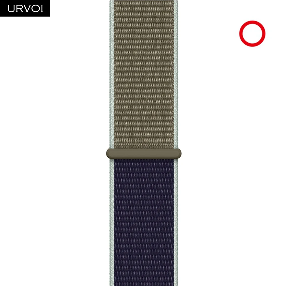 Khaki Спортивный ремешок URVOI для apple watch, серия 5, 4, 3, ремешок для iwatch, воздухопроницаемый, застежка-крючок, тканый нейлон, 40 мм, 44 мм - Цвет ремешка: Khaki