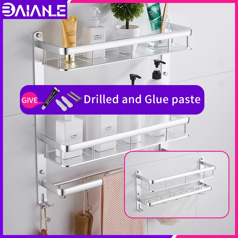 

Полка для ванной настенная вешалка для полотенец клеевая паста тройной слой держатель для шампуня комод настенные полки полка для туалета ...