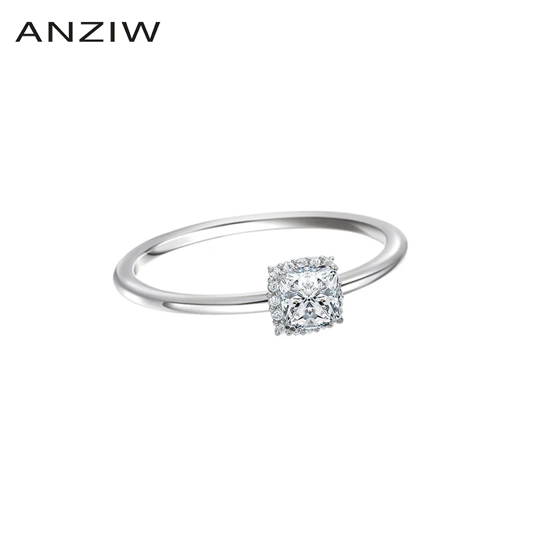Кольцо женское из серебра 0 5 карат с подушкой|cushion cut|925 sterling silver ringsterling rings |