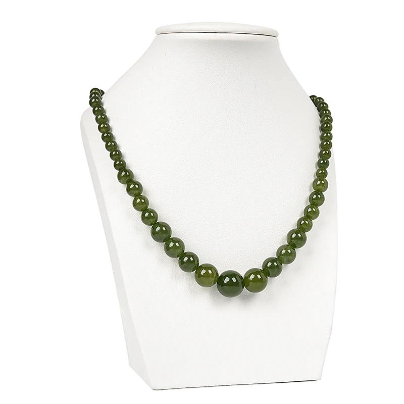 Тайвань зеленым халцедоном яшмы 6 14 мм круглые бусины ожерелье с башней
