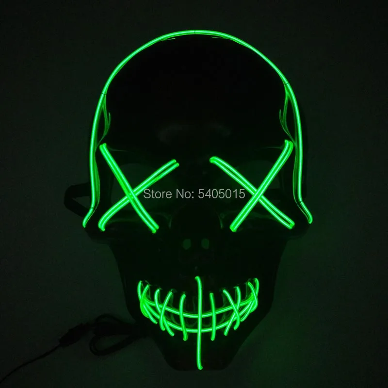 Маска для Хэллоуина страшвечерние светящаяся маска с электролюминесцентной