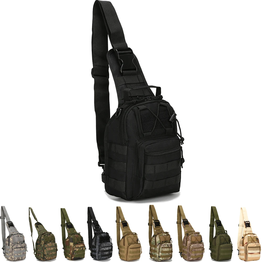 

Tactical Camouflage Chest Bag Molle Hiking Hunting Bags Outdoor Sports Chest Single Shoulder Tactical Pack