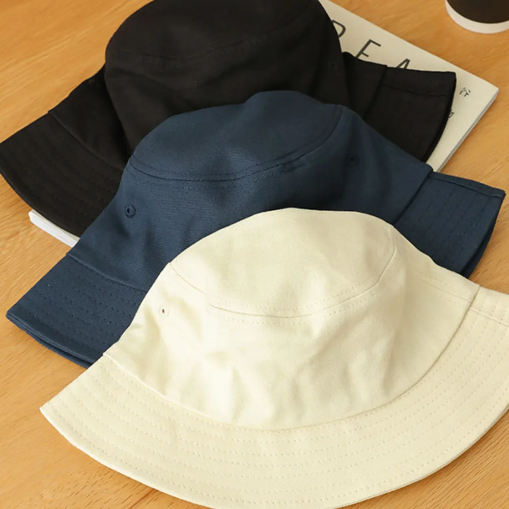 

Four Seasons Big Size Bucket Hat Lady Solid Color 100% Cottton Sun Cap Men Women Plus Size Fisherman Hats 56-58cm 59-62cm