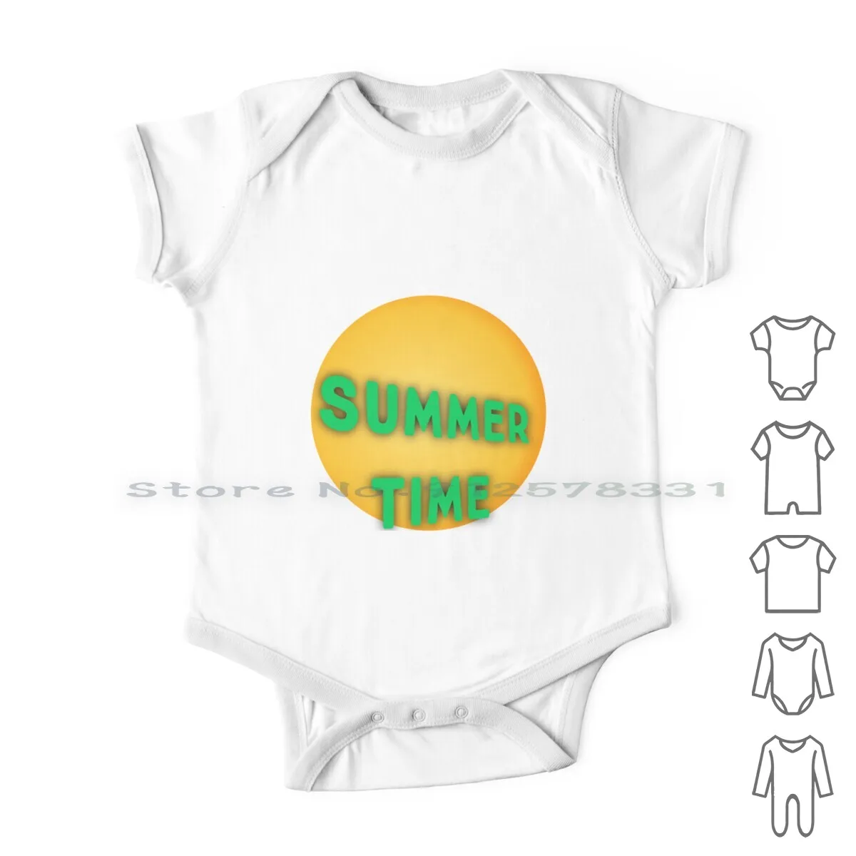 

" Summertime " Text Newborn Baby Clothes Rompers Cotton Jumpsuits Text Beaches Nature Sun Famous Very Popular Kid Children