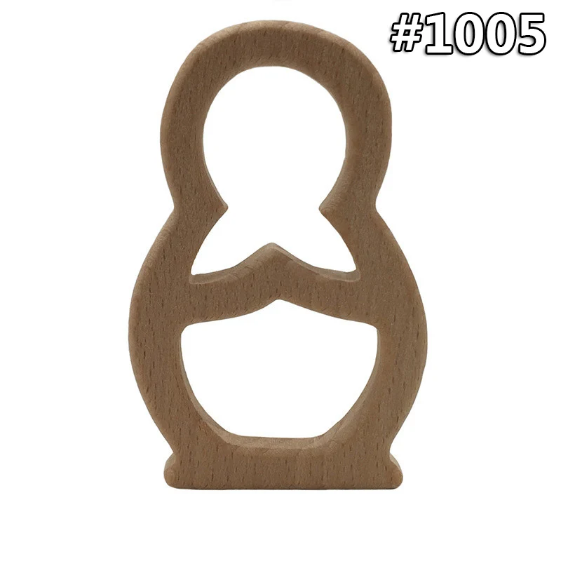 wood teether 1005 Мультфильм Дерево Прорезыватель чистый натуральный животные в форме детские зубные кольца для детей бук Прорезыватель девочка DIY кулон игрушки для новорожденных подарок - Цвет: wood teether 1005