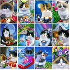 EverShine, Алмазная мозаика, кот, вышивка крестиком, искусство, картина из мультфильма, Декор стены, Новые поступления
