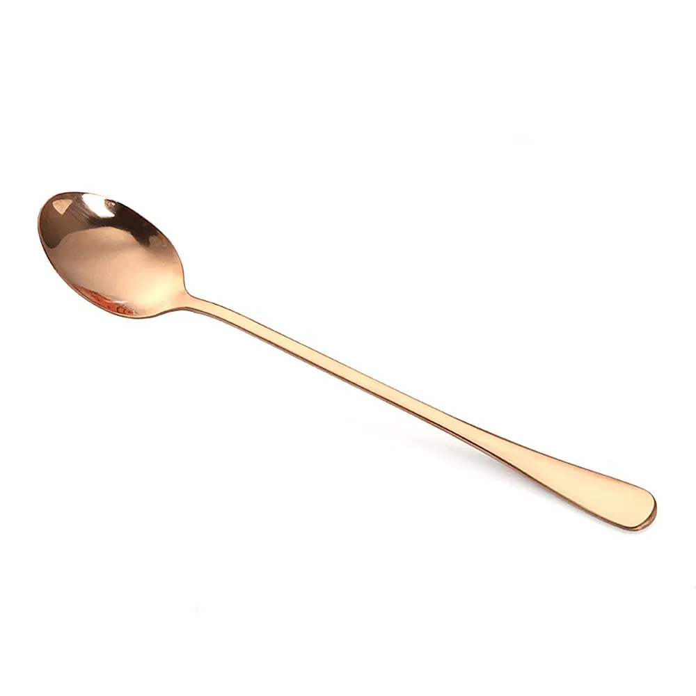 5 New 24cm Stainless Steel Long Handle Teaspoons Stirring Tea Coffee Spoon Ice Cream Spoon Bar Drink Cocktail Mixing Spoon Hot - Цвет: 5