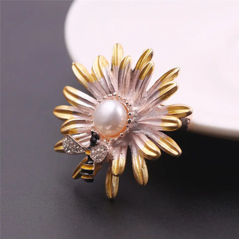 Имитация жемчуга эмаль кленовый лист божья коровка цветок брошь воротник