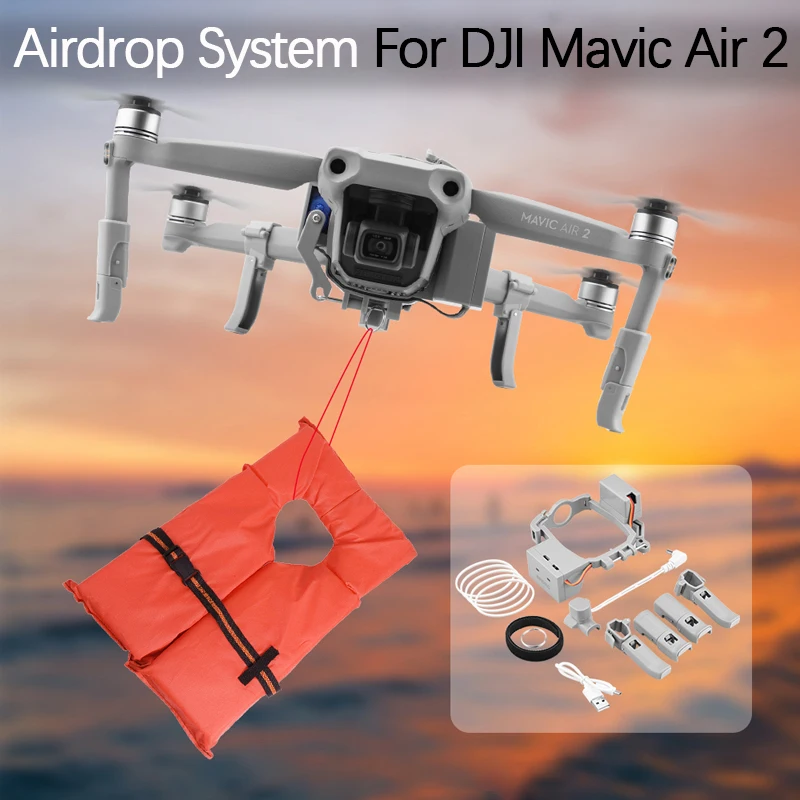 

For DJI Mavic Air 2 Drone Airdrop System Remotely Delivery Rescue Supplies Advertisement Bait Wedding Rings Thrower Accessories