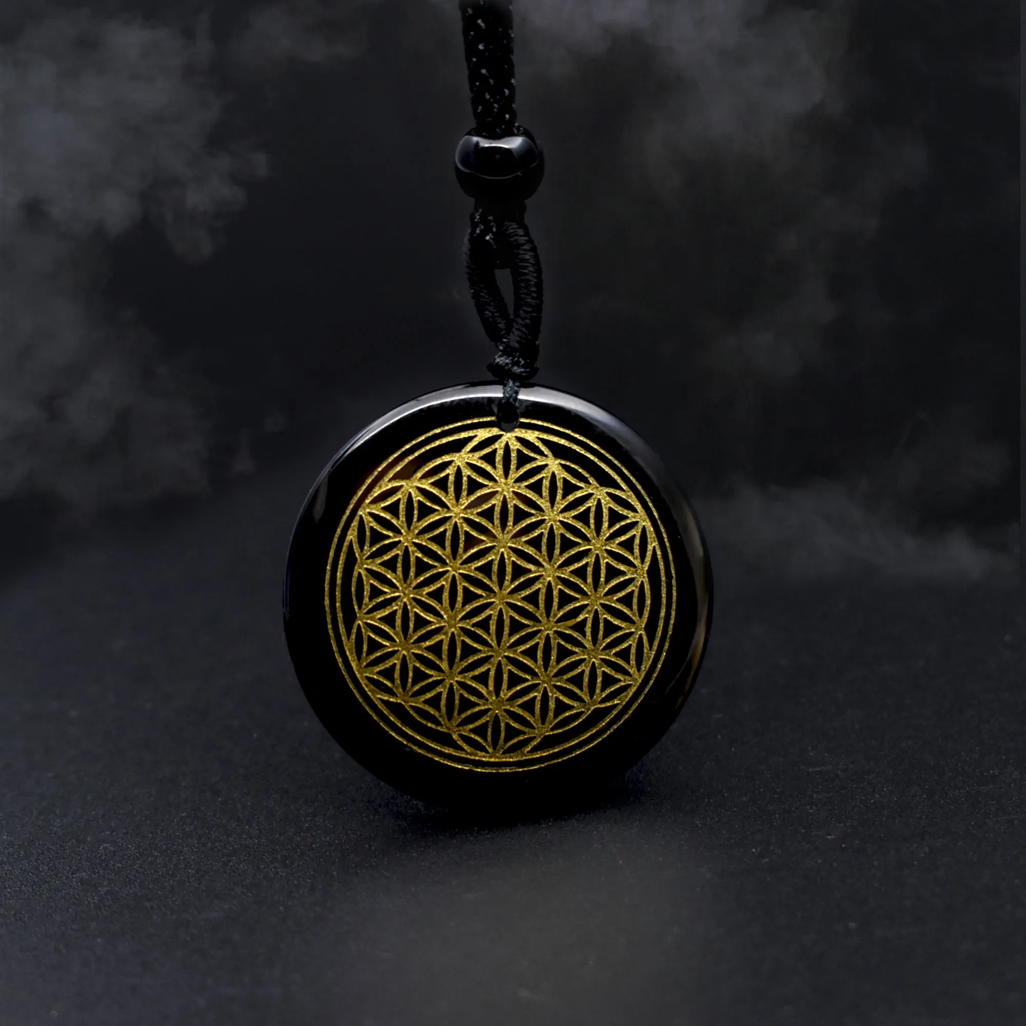 30 мм натуральный кристалл Кварцевый кулон обсидиан Sunstone Divination духовные