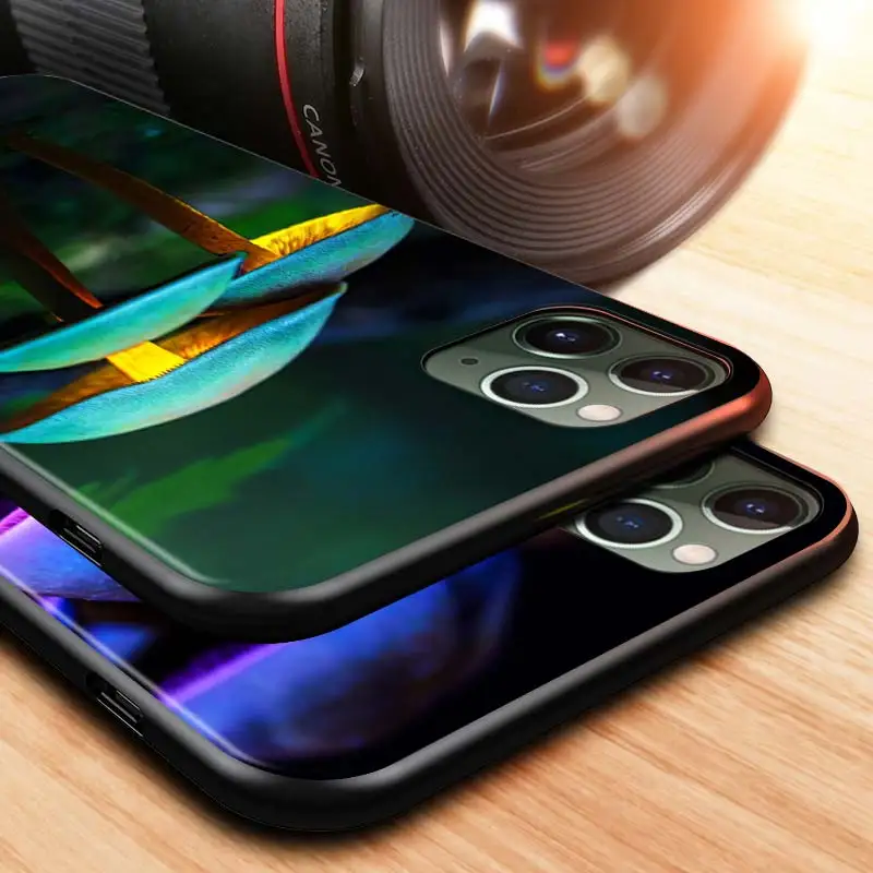 

Psychedelic Mushroom Art For Apple iPhone 12 Pro Max Mini 11 Pro XS Max X XR 6S 6 7 8 Plus 5S SE2020 Black Phone Case