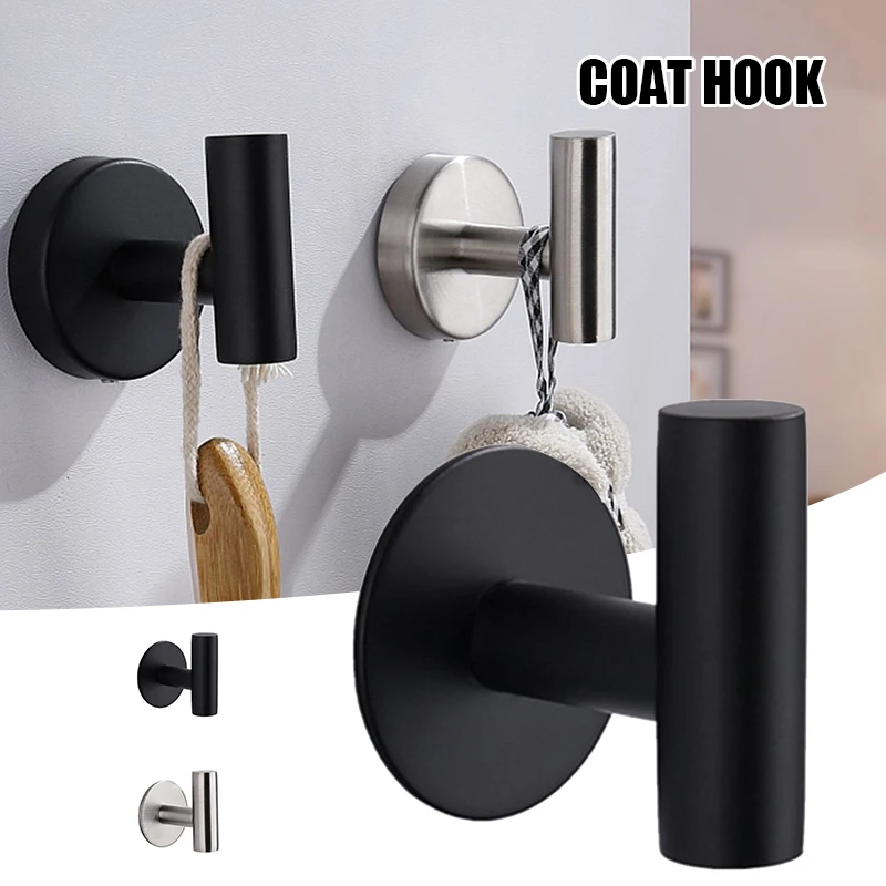 

Stainless Steel Single Coat Hook Punching Durable Non Rusting Innovative Metal Hook for Hanging Cloth Hats Towels JDH88