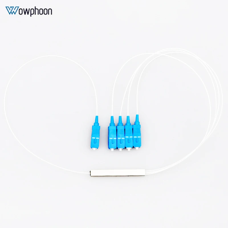 Волоконно оптический разветвитель PLC 1*4 SC/UPC 0 9 мм стальная трубка 1x4 Mini optical Fiber plc