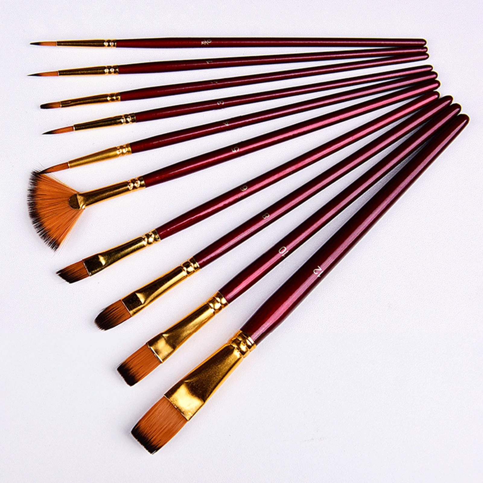 

10pcs Paint Brushes Set Kit Artist Paintbrush Multiple Mediums Brushes with Nylon Hair for Artist Acrylic Aquarelle Water color