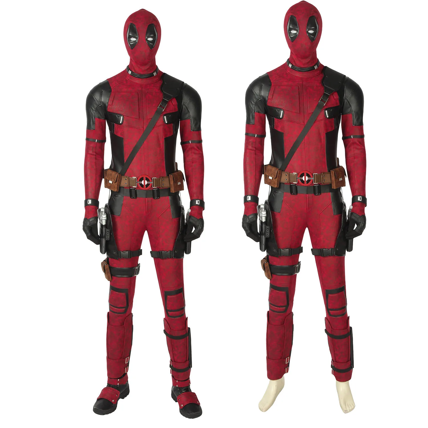 Dead Soldier Wade Jumpsuit Superhero Cosplay Costume Halloween Role-Playing Faux Leather Bodysuit Full Set With Accessories