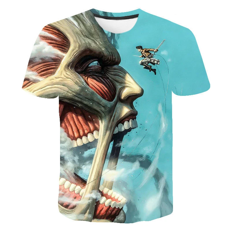 

Attack on Titan T-shirt Anime 3D Short Sleeve Streetwear Men Women Fashion CrewNeck Top Harajuku Cosplay Tees Top Unisex T-shirt