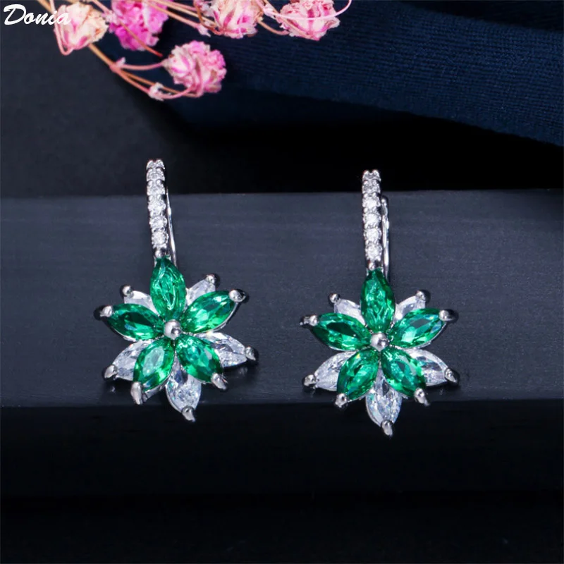 

Donia jewelry New flower ear buckle luxury shining horse eye copper micro-inlaid AAA zircon earrings ladies high-end earrings