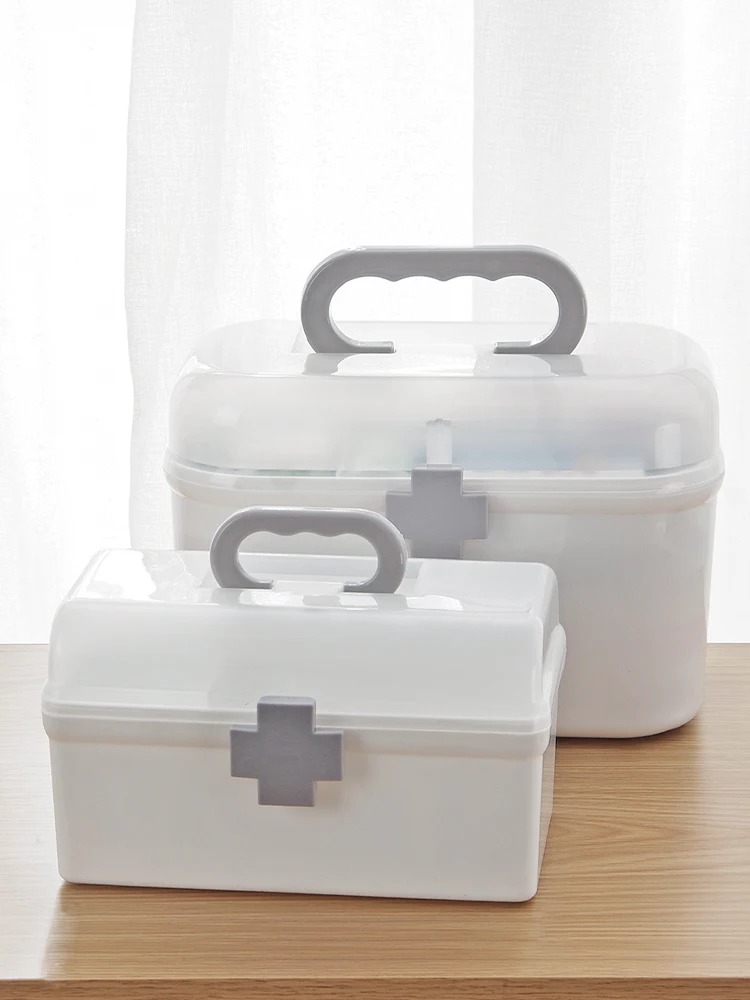 

Коробка медицинская семейная, бытовой ящик для хранения лекарств, маленький контейнер для аварийных случаев для детей, школьный бокс для хр...
