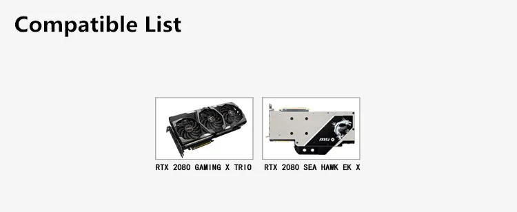 Барроу полное покрытие GPU водный блок для MSI RTX 2080 GAMING X TRIO/SEA HAWK EK Aurora материнская