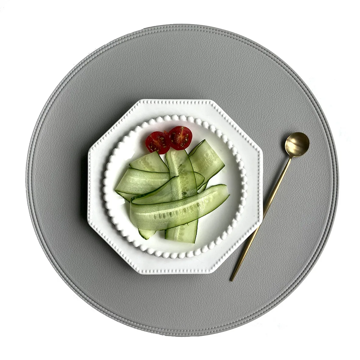 Подставка под тарелку из искусственной кожи ПВХ коврик с круглой тарелкой