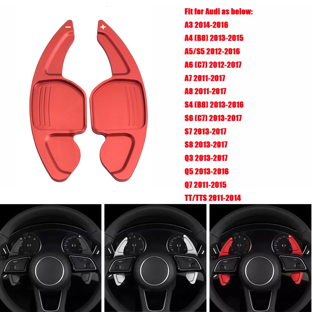 

Car Steering Wheel Shift Paddle Shifter Extended DSG For Audi A3 S3 A4 S4 B8 A5 S5 A6 S6 A8 R8 Q5 Q7 TT Shift Paddle Blade Car A