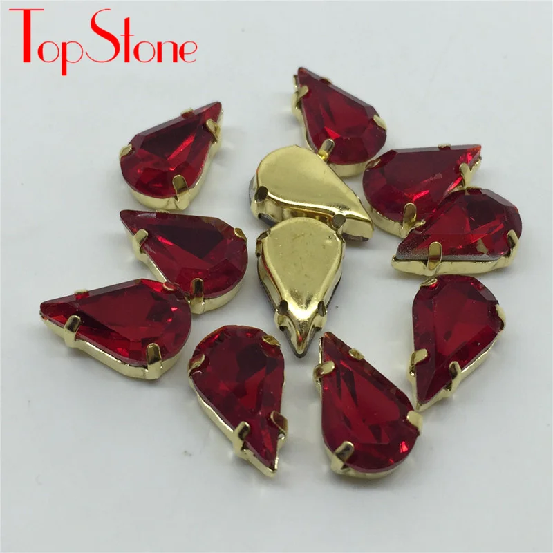 Топ Камень Каплевидный пришитый на кристалл причудливый в золотых когтях Размер