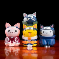 anime figures pvc model dolls kitten sasuke action figure 8pcsset desk decor collocation kawaii gift toys for children