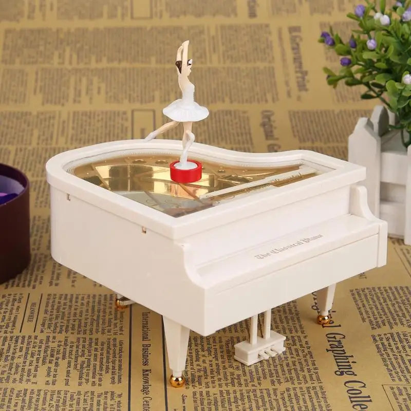 

New Romantic Classic Piano Model Music Box Dancing Ballerina Hand Crank Musical Boxes Birthday Wedding Love Gift Home Decoration