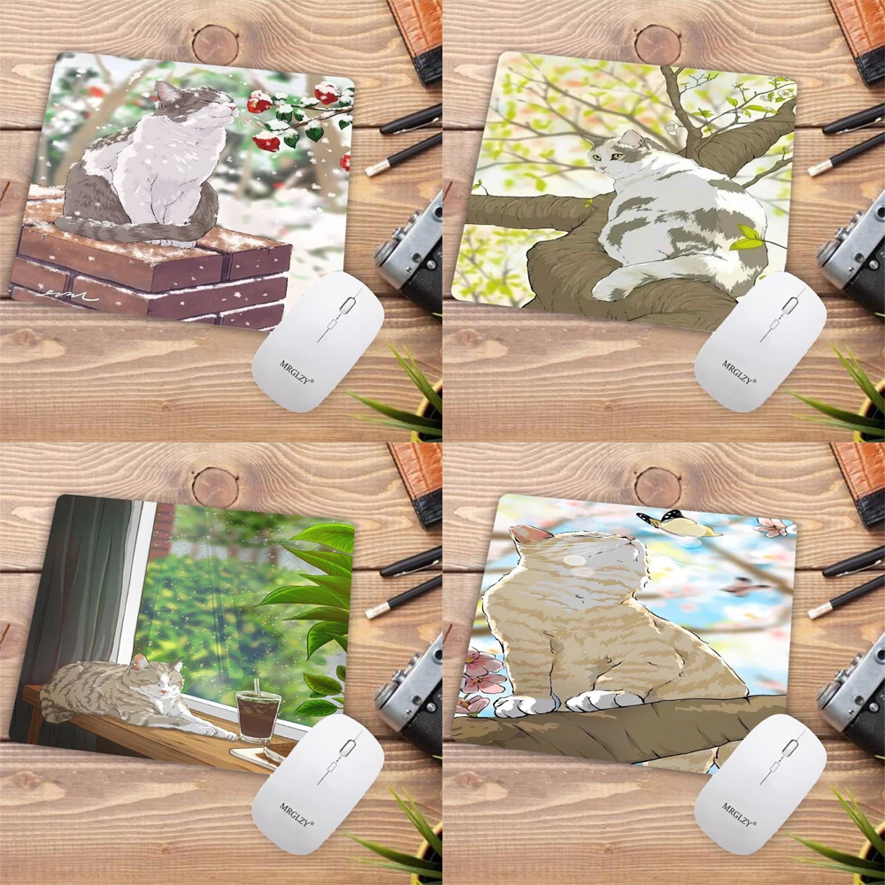 

Small Simple Male and Female Desktop Laptop Student Office Cute Cat Mouse Pad Kawaii Mousepad Mi Pad 5 Mini Mouse for Computer