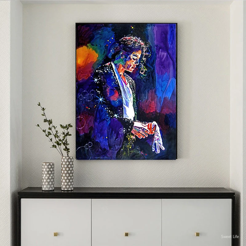 Famous Star Michael Jackson Singing Oil Painting On Canvas Impression Super Portrait Paints Modern Living Room Decor | Дом и сад