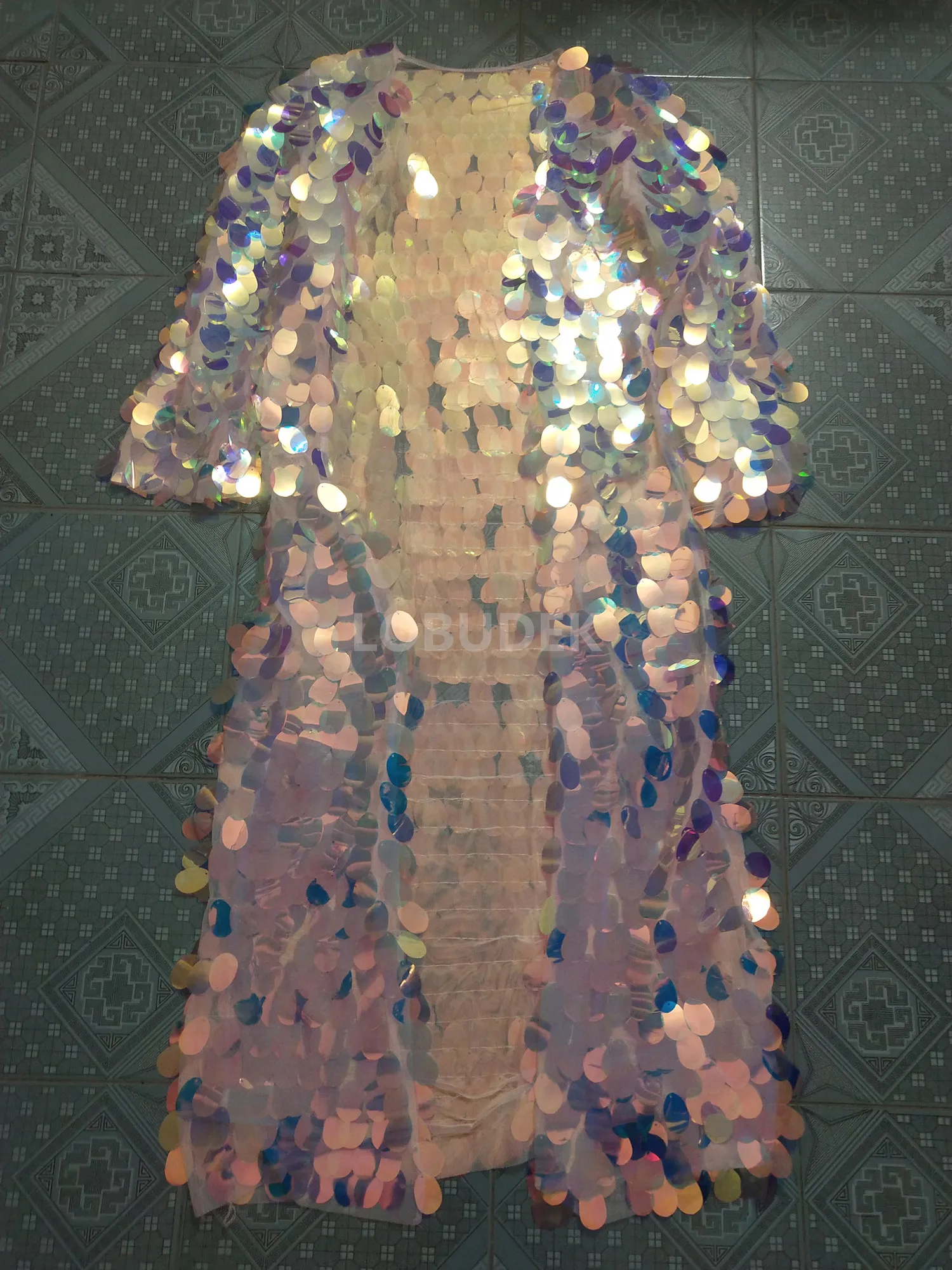 Женское длинное пальто с блестками плащ в стиле панк певец хип-хоп для сцены бара