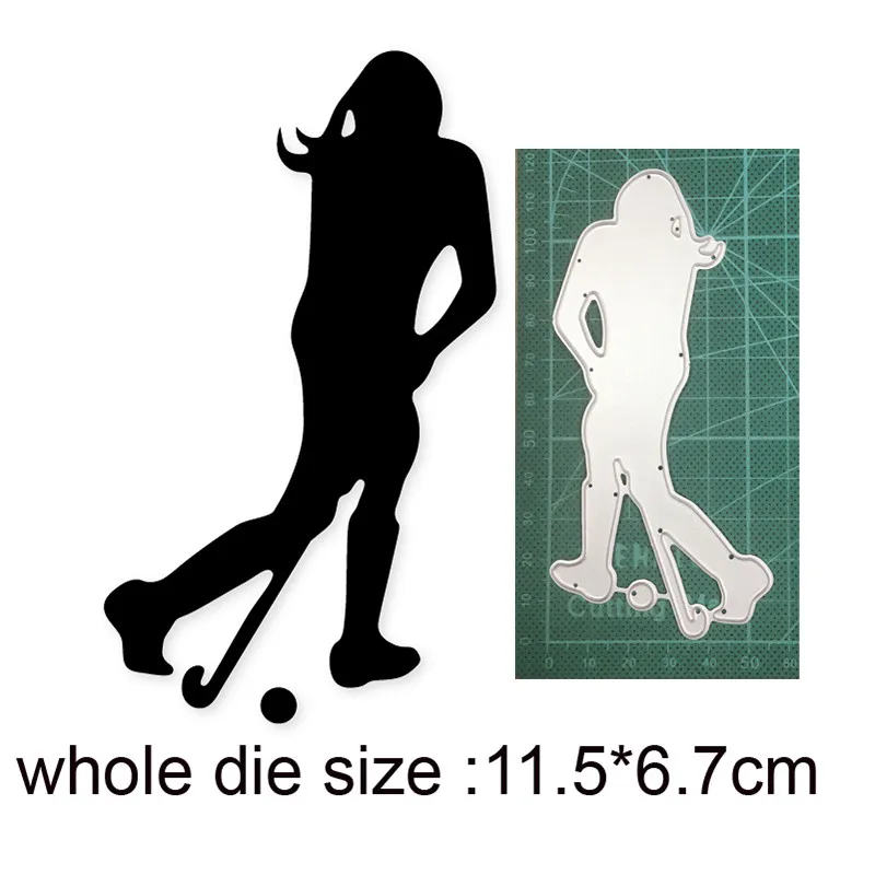 Металлические Вырубные штампы форма для женщин играющих в бейсбол украшение