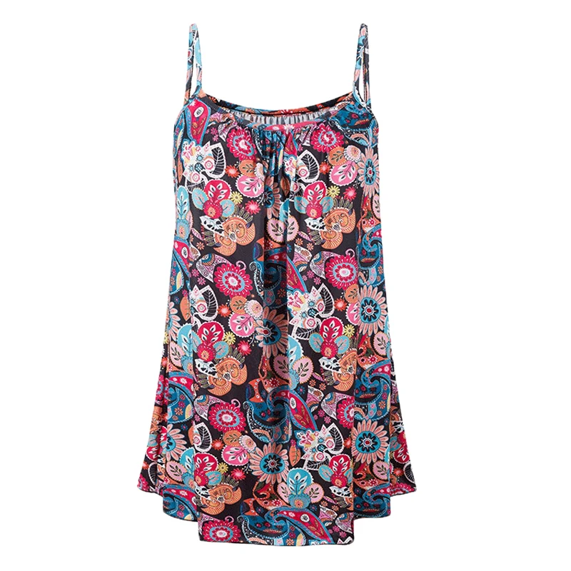 Black Flower Женская майка размера плюс 5XL 6XL с принтом, повседневная майка без рукавов, черная одежда, летняя пляжная майка на бретелях, уличная одежда, топы с круглым вырезом - Цвет: Black Flower