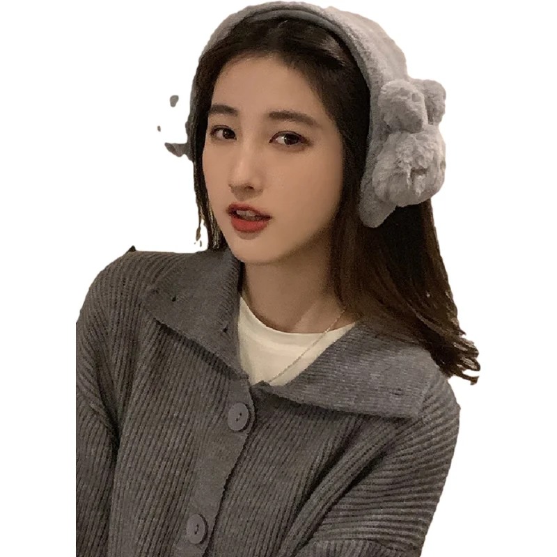 

cartoon young girl heart bunny ears earmuffs