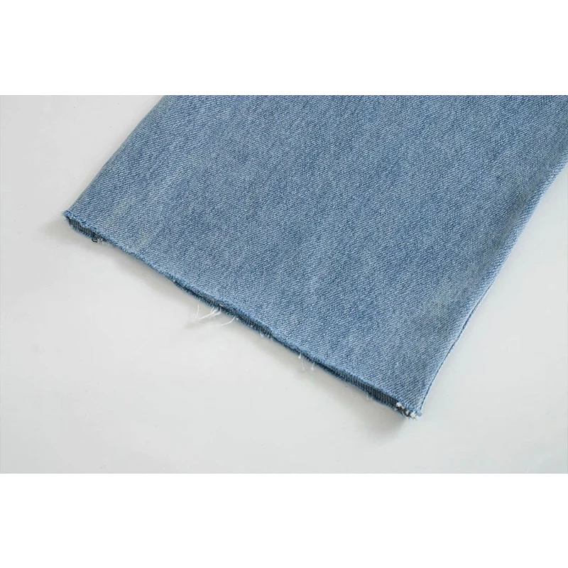 

2021 Fashion Women High Waist Wide Leg Jeans Pants Long Trousers Pockets Buttons Female Loose Denim Pants MSD1540