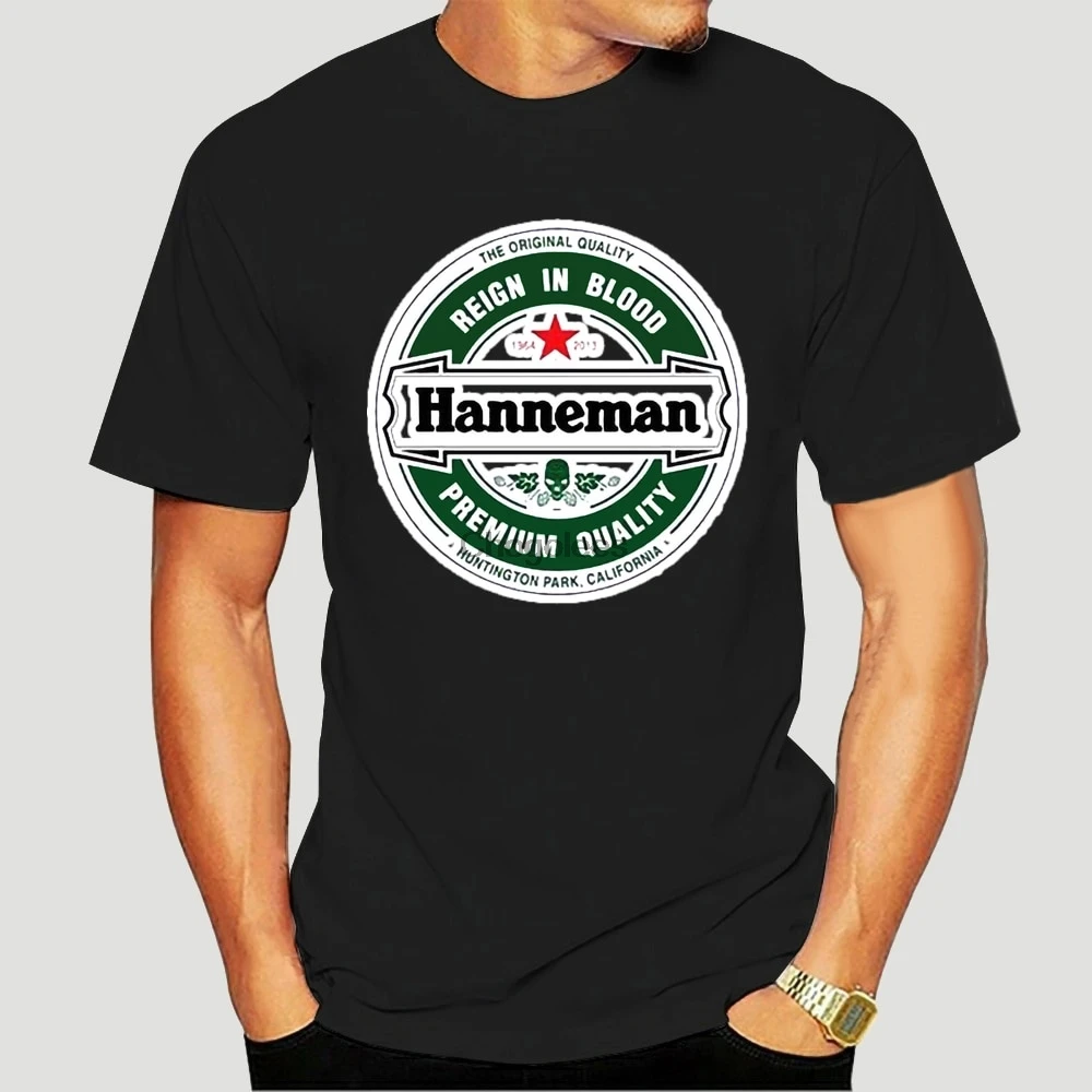 Футболка Hanneman Jeff Мужская брендовая тенниска из металла майка черного цвета 6718X на