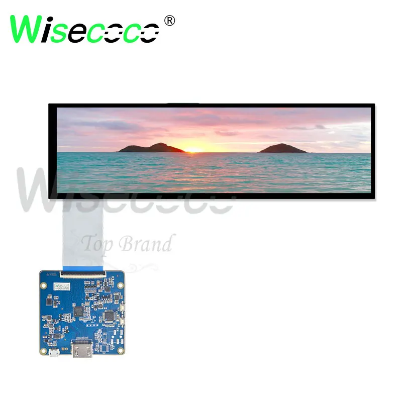 Автомобильный дисплей Wisecoco 8,8 дюйма с IPS экраном 1920*480, 40 контактами и драйверной платой интерфейса MIPI, световой поток 600нит.