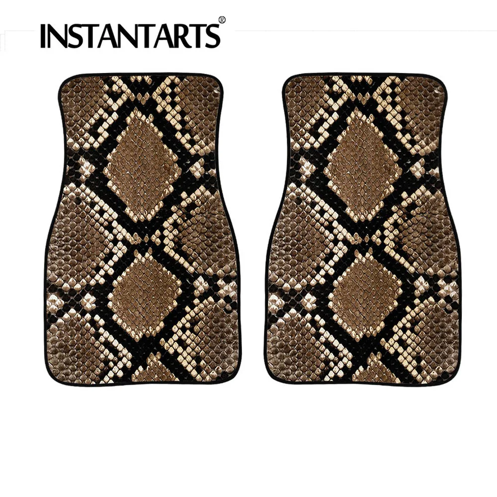 

Женские коврики INSTANTARTS со змеиным принтом на заказ, Нескользящие автомобильные коврики, напольные коврики 2 шт./компл., автомобильные коврик...